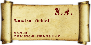 Mandler Arkád névjegykártya