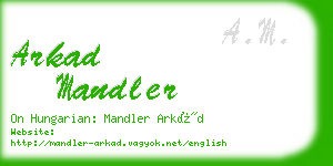 arkad mandler business card